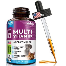 Cat and Dog Multivitamin Liquid with Glucosamine & Cranberry 15 in 1 Health Supplements for Urinary Tract Kidney Bladder Hip and Joint Skin and C Cat and Dog Multivitamin Liquid with Glucosamine & Cranberry 15 in 1 Health Supplements for Urinary Tract Kidney Bladder Hip and Joint Skin and C